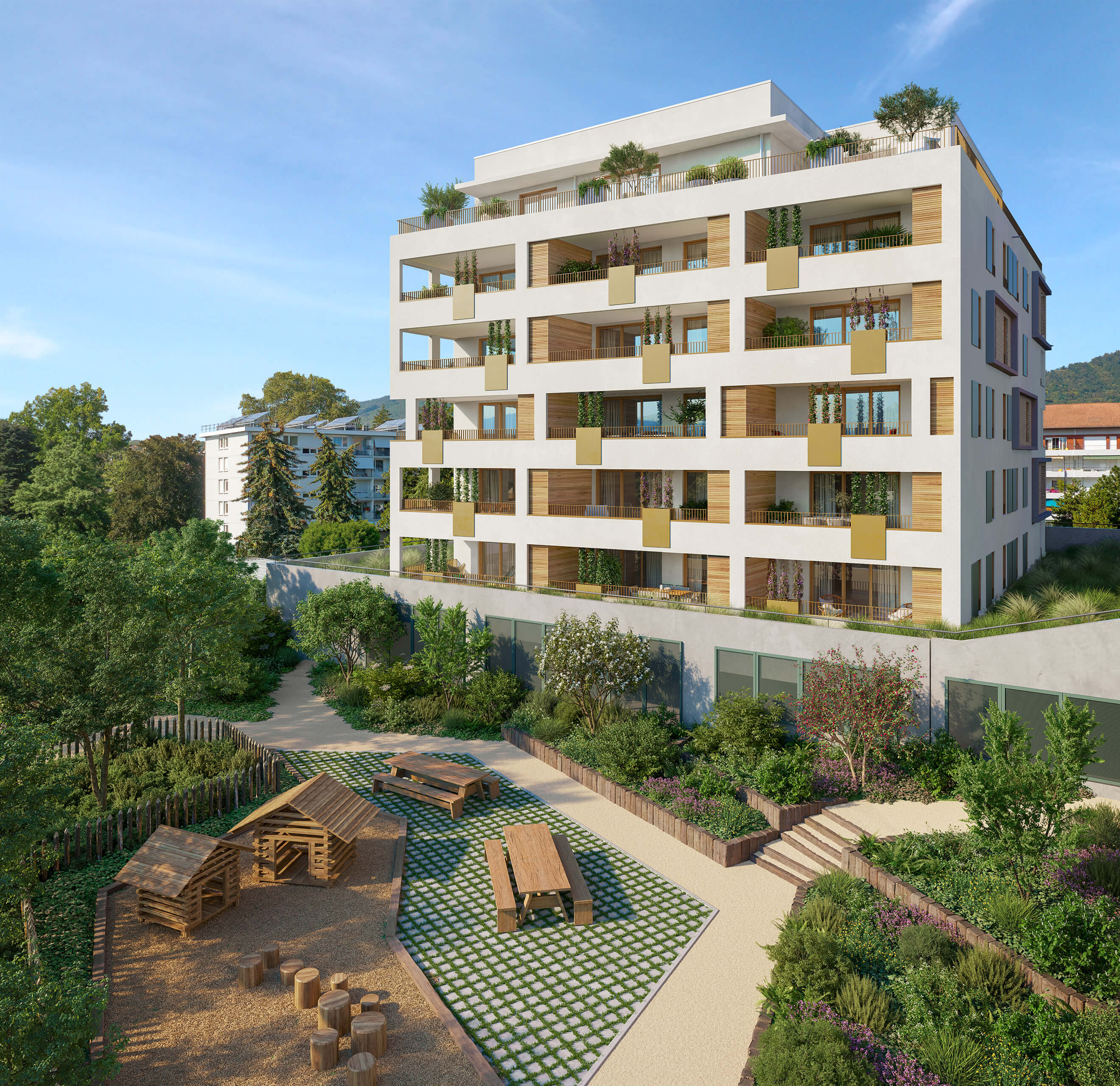 Vue immersive en 3D d’un projet immobilier neuf